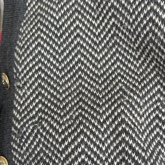 Celine Vintage Navy Herringbone Cardigan Sweater - Picture 9 of 9